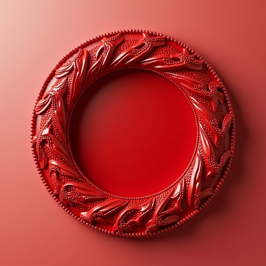 Decorative red circle accent