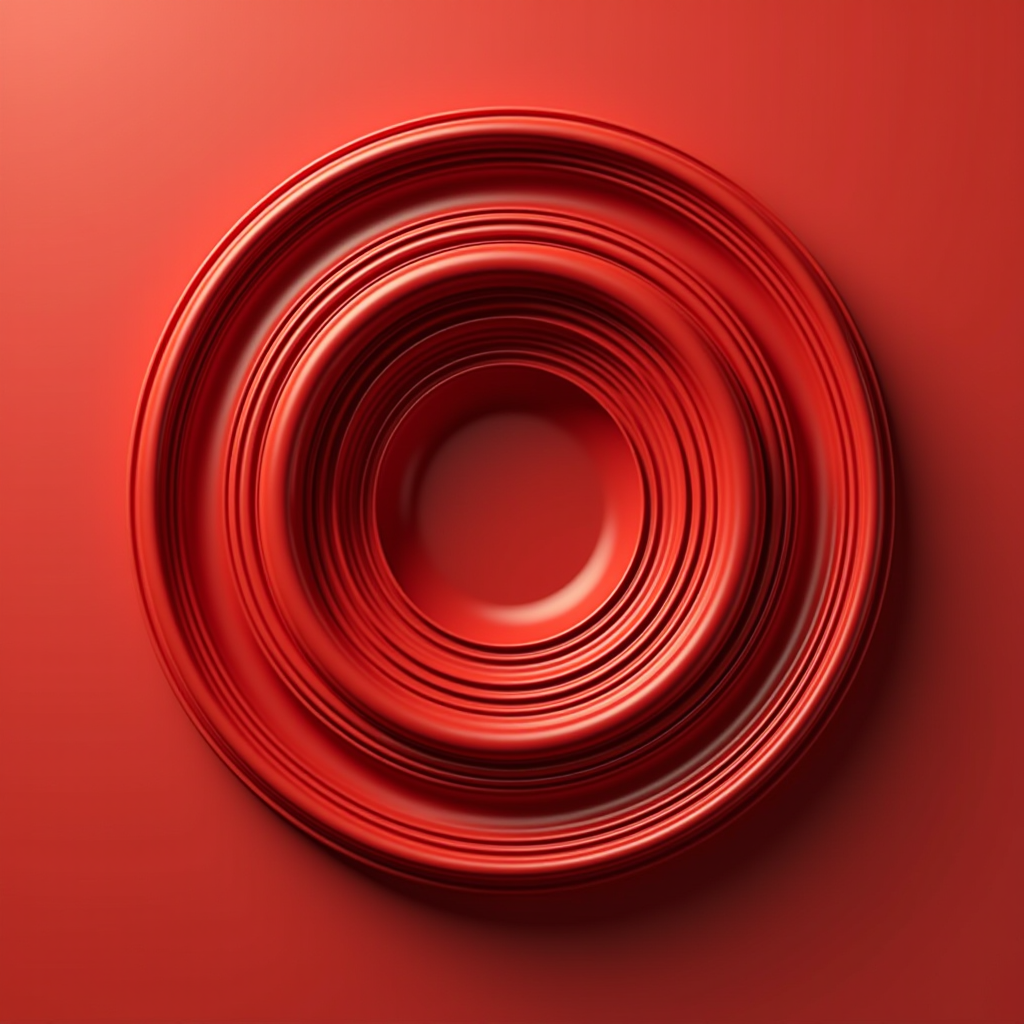 Decorative red circle accent