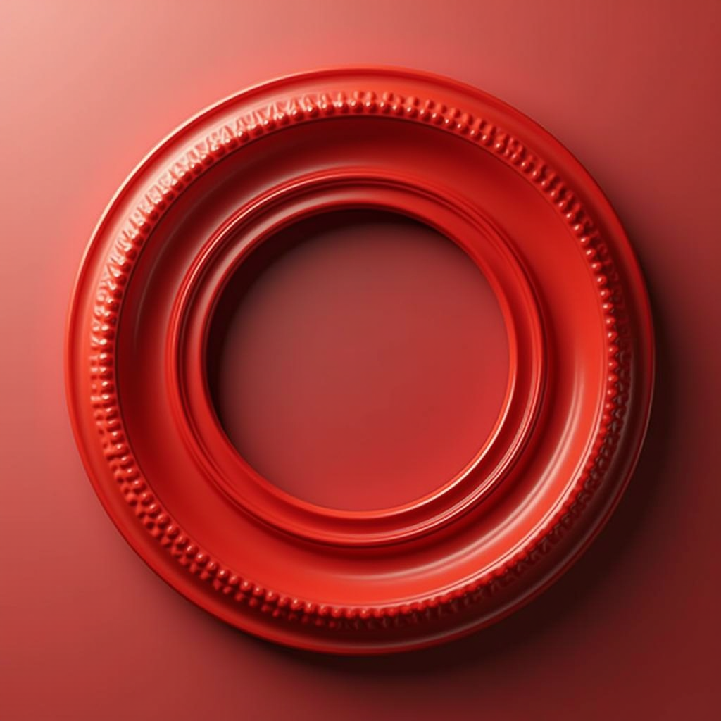 Decorative red circle accent