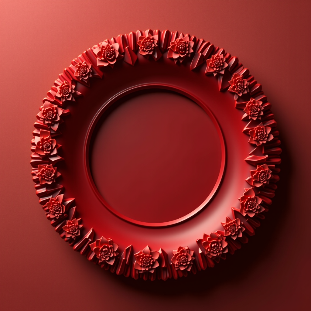 Decorative red circle accent