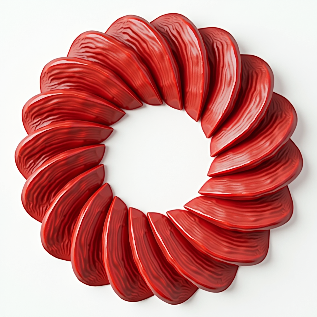 Decorative red circle accent