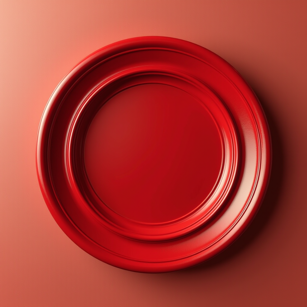 Decorative red circle accent