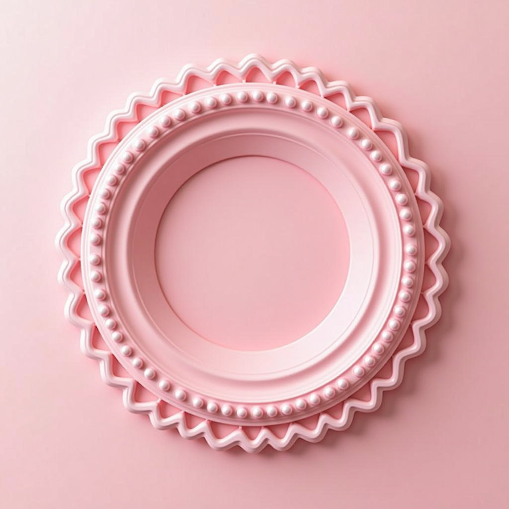 Decorative pink circle accent